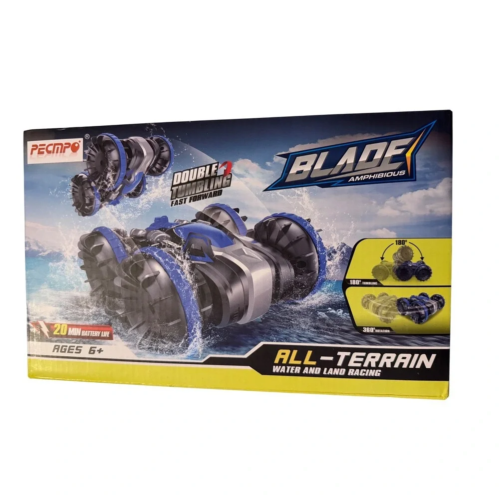 2.4GHz Amphibious RC Stunt Car Water‎ Land Racing Vehicle Rechargeable Blue